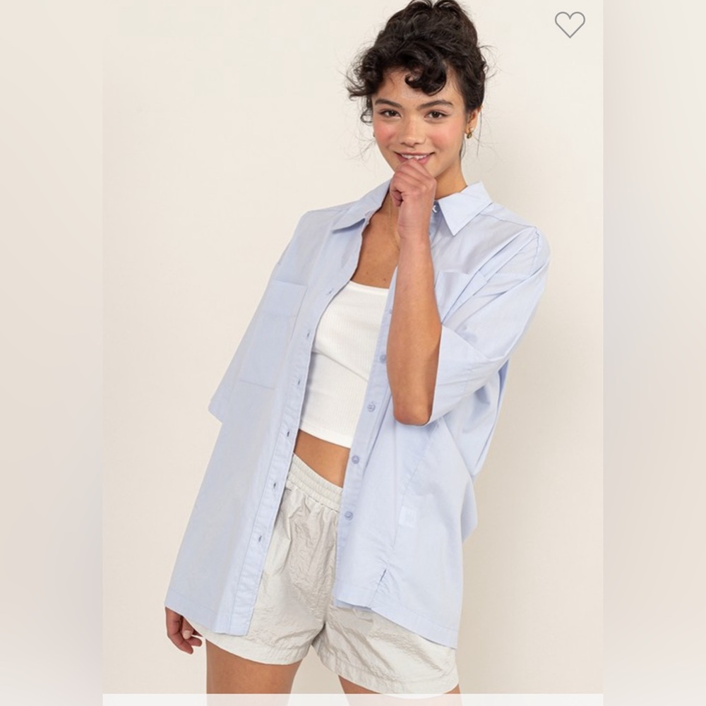 The Carly Pastel Blue Button Down Shirt